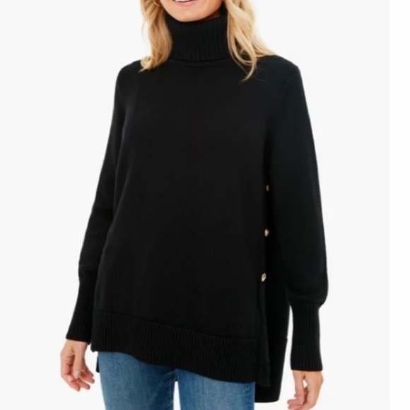 Tuckernuck Wool Sophia Button-Side Sweater-Black/Gold-Women’s S-Classic-NEW-NWT - Picture 2 of 12